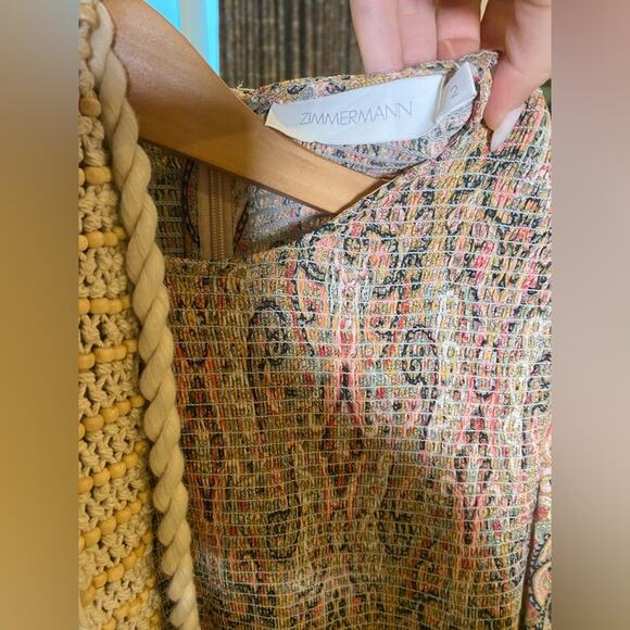 Zimmermann Freja Cut Out Dress crochet belt maxi dress ruched size Womens 2 - Picture 6 of 10